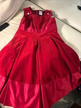 Gymboree Red Velvet Dress with Bow Accent